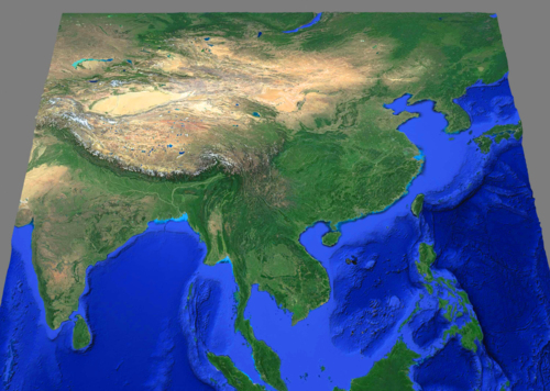 中国地形图 中国地图 地形模型