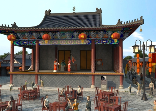 古戏台 戏台模型-现代场景模型库-3ds Max(.max)模型下载-cg模型网