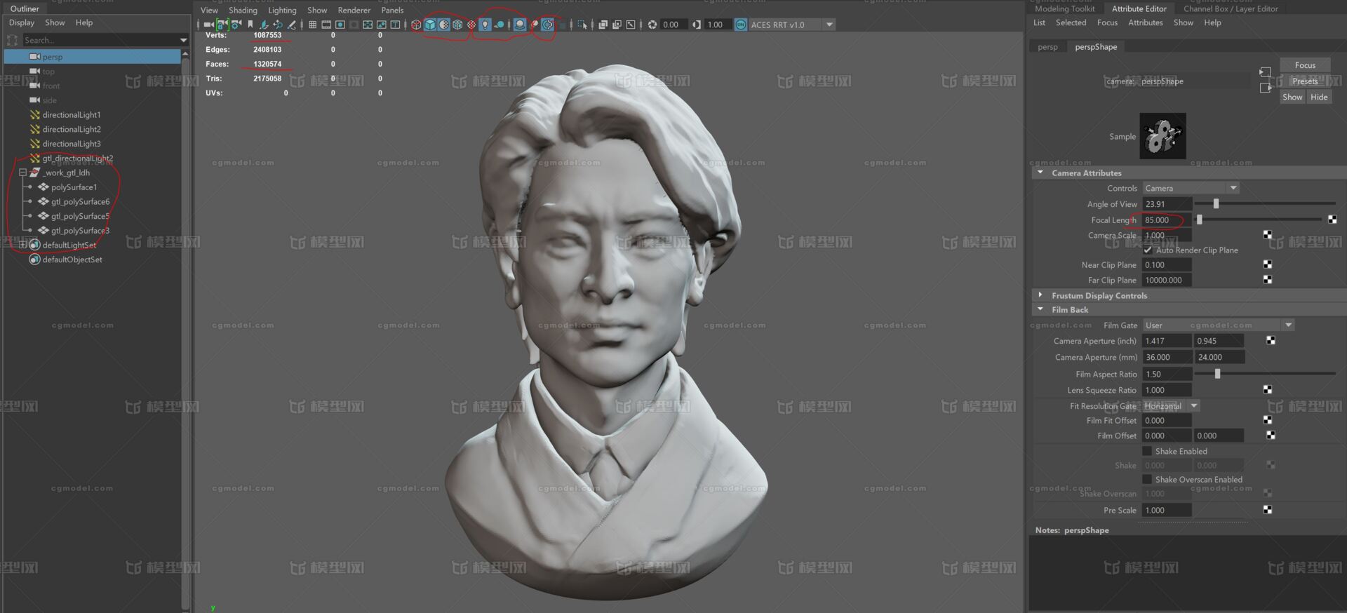 男人 写实头像模型-男人模型库-Maya(.ma/.mb)模型下载-cg模型网