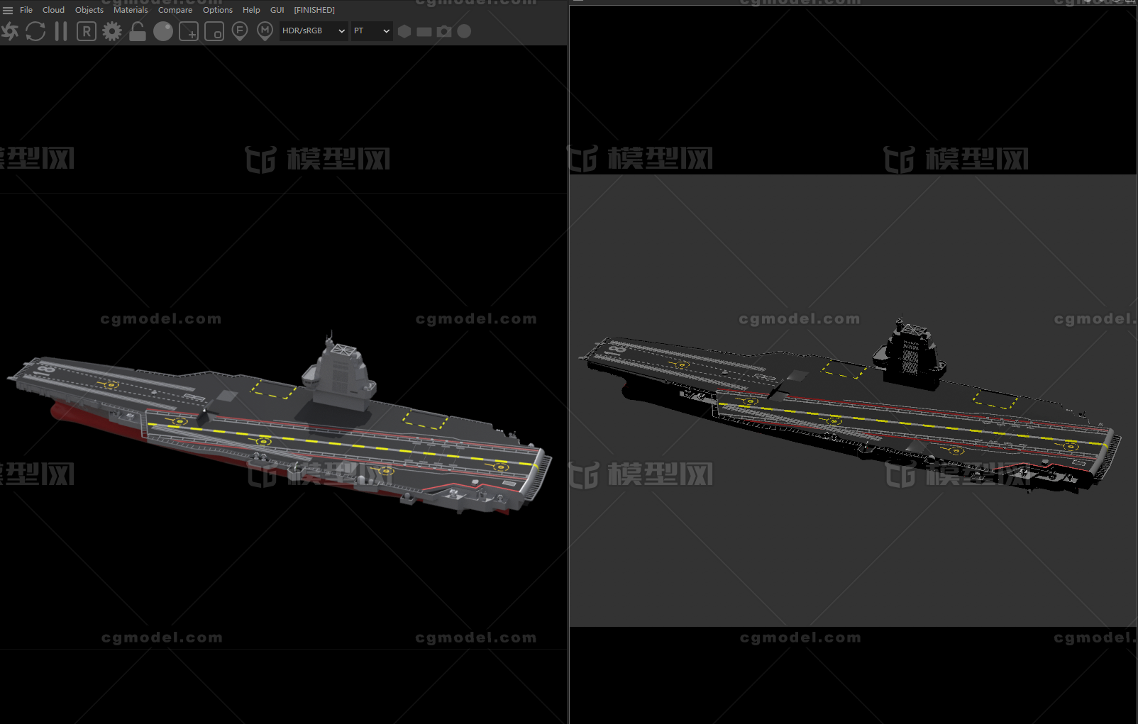 福建舰 003航母模型-军舰模型库-Cinema 4D(.c4d)模型下载-cg模型网