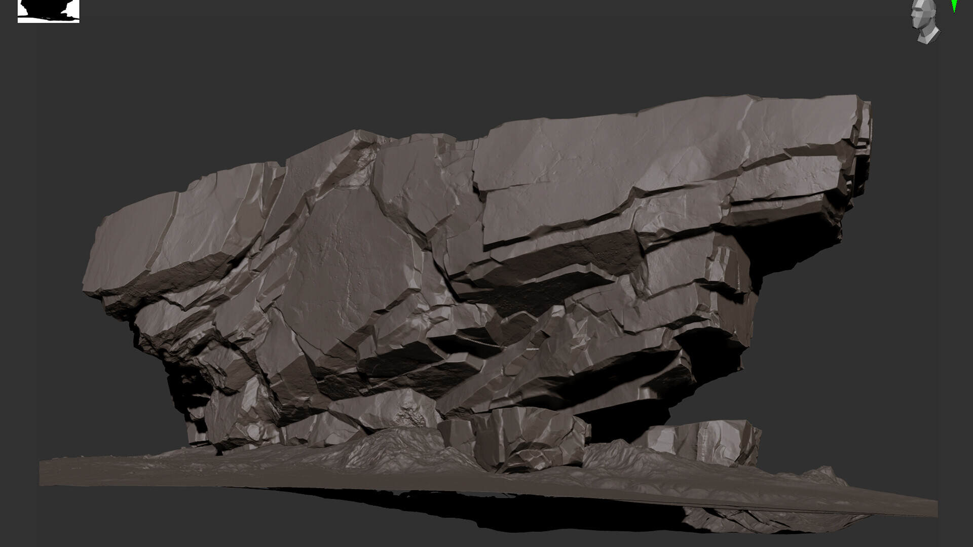 zbrush雕刻***石头练习模型 - 场景/空间/建筑 - 作品模型 - CG模型网