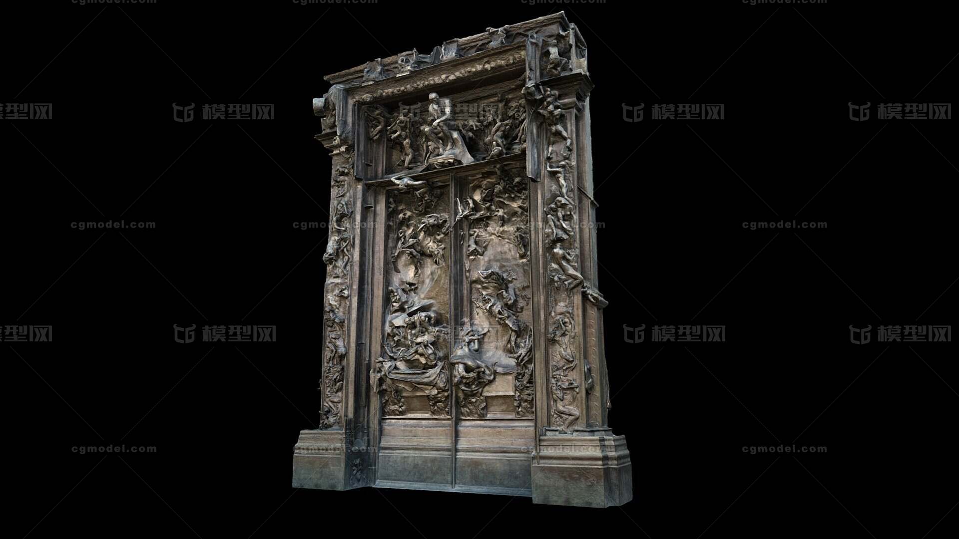 地狱之门雕塑模型-神话雕塑模型库-Blender(.blend)模型下载-cg模型网