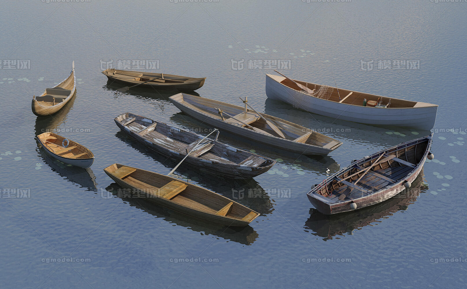 木船 木板船模型-古代船/仿古船模型库-3ds Max(.max)模型下载-cg模型网