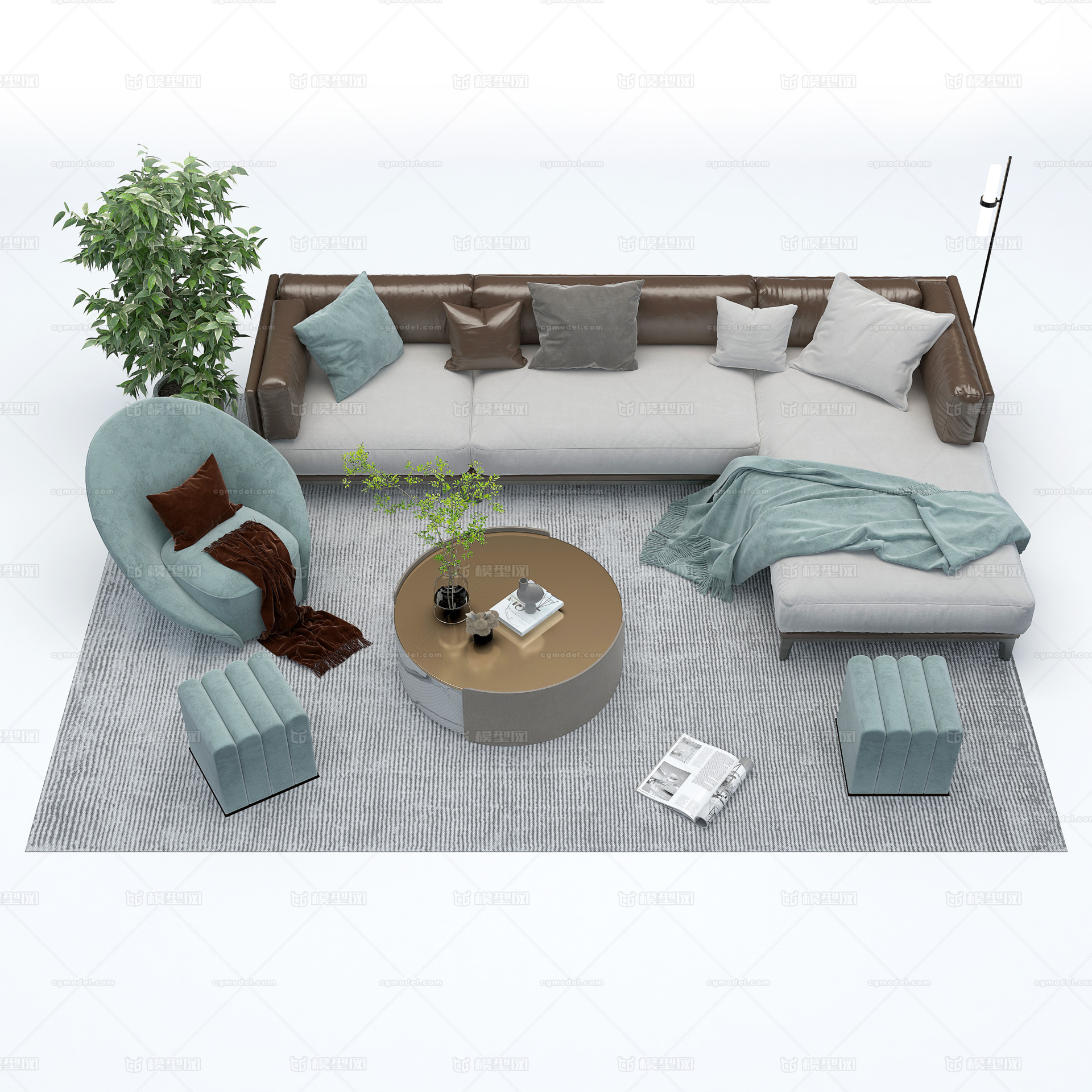 客厅 沙发模型-客厅模型库-3ds Max(.max)模型下载-cg模型网
