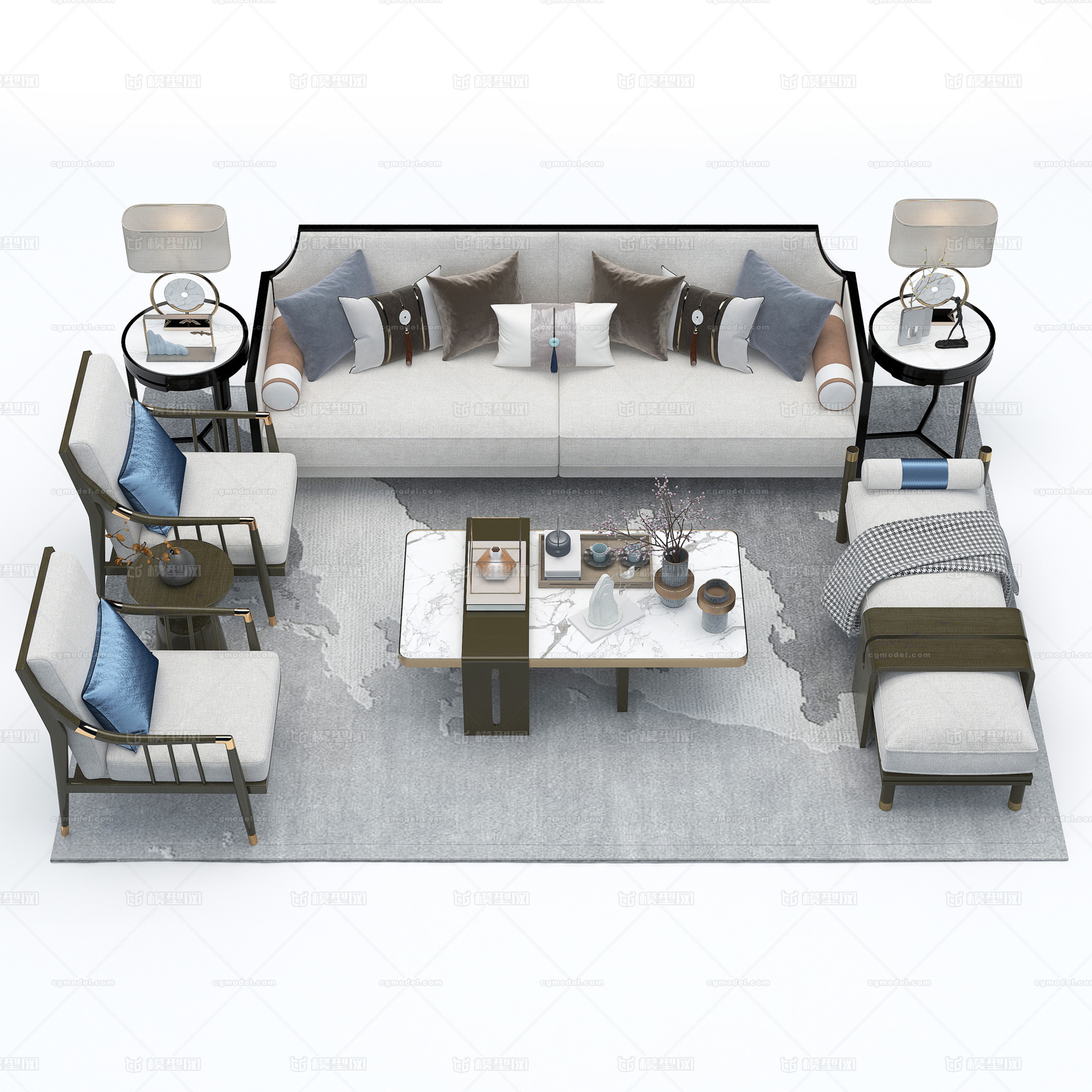 客厅 沙发模型-客厅模型库-3ds Max(.max)模型下载-cg模型网