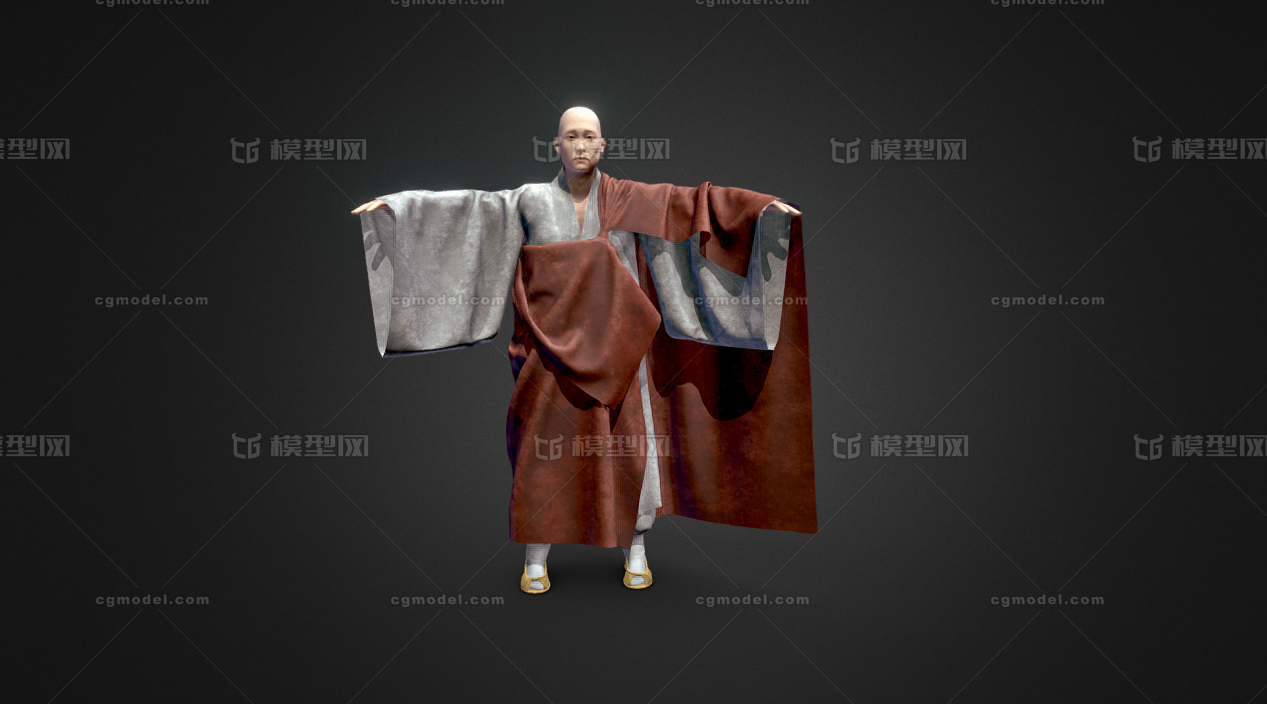 和尚 大师喇嘛模型-男人模型库-FBX(.fbx)模型下载-cg模型网