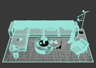 客厅 沙发 茶几 家具组合 家装_xiwangruci作品_家装客厅家装客厅_cg模型网