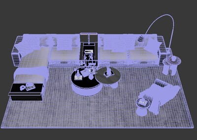 客厅 沙发 茶几 家具组合 家装_xiwangruci作品_家装客厅家装客厅_cg模型网