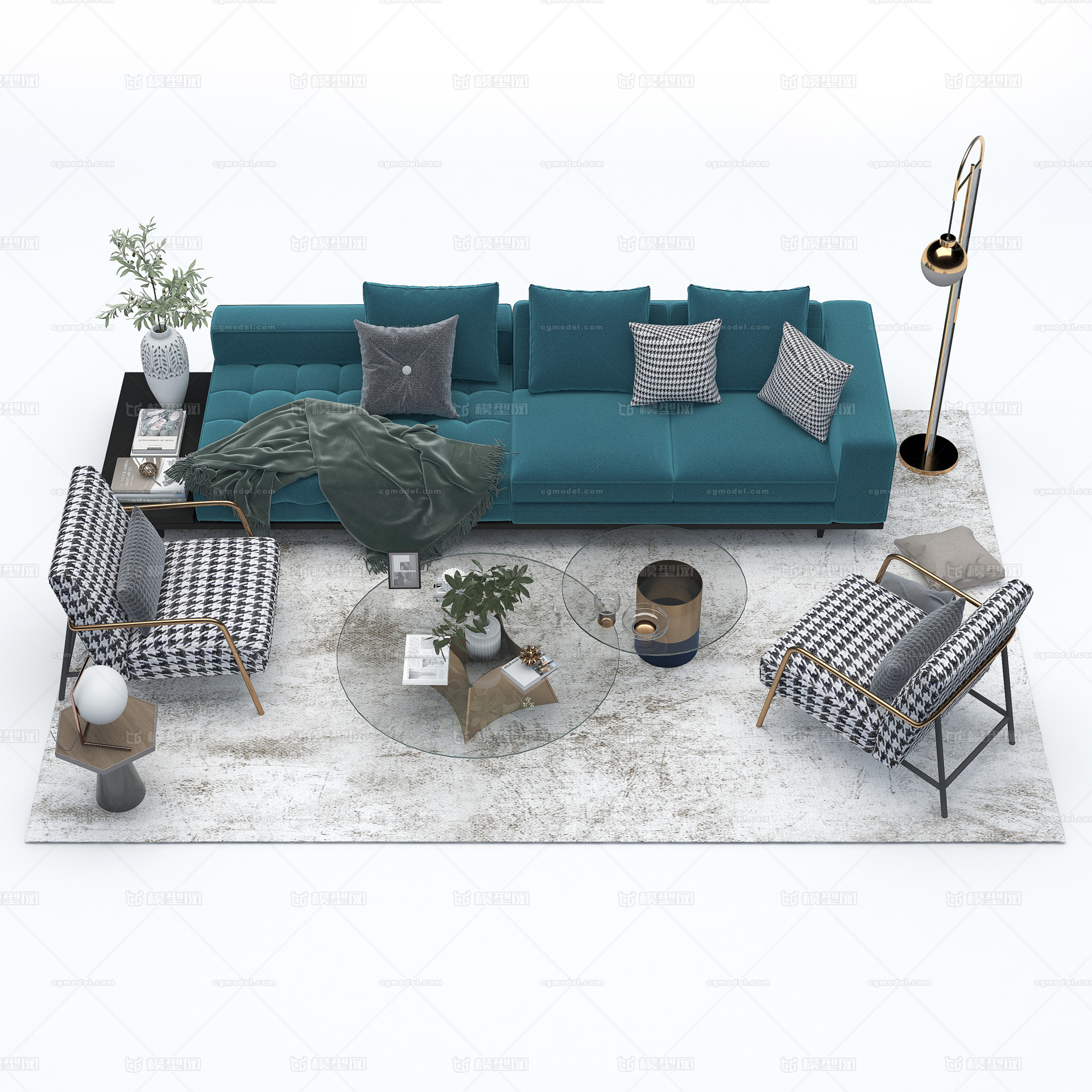 客厅 沙发模型-客厅模型库-3ds Max(.max)模型下载-cg模型网