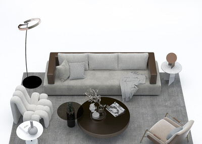 客厅 沙发 茶几 家具组合 家装模型-客厅模型库-3ds Max(.max)模型下载-cg模型网