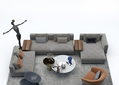 客厅 沙发 茶几 家具组合 家装模型-客厅模型库-3ds Max(.max)模型下载-cg模型网