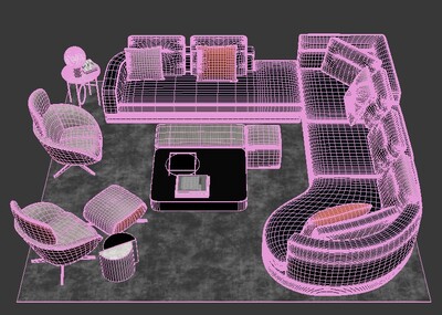 客厅 沙发 茶几 家具组合 家装_xiwangruci作品_家装客厅家装客厅_cg模型网