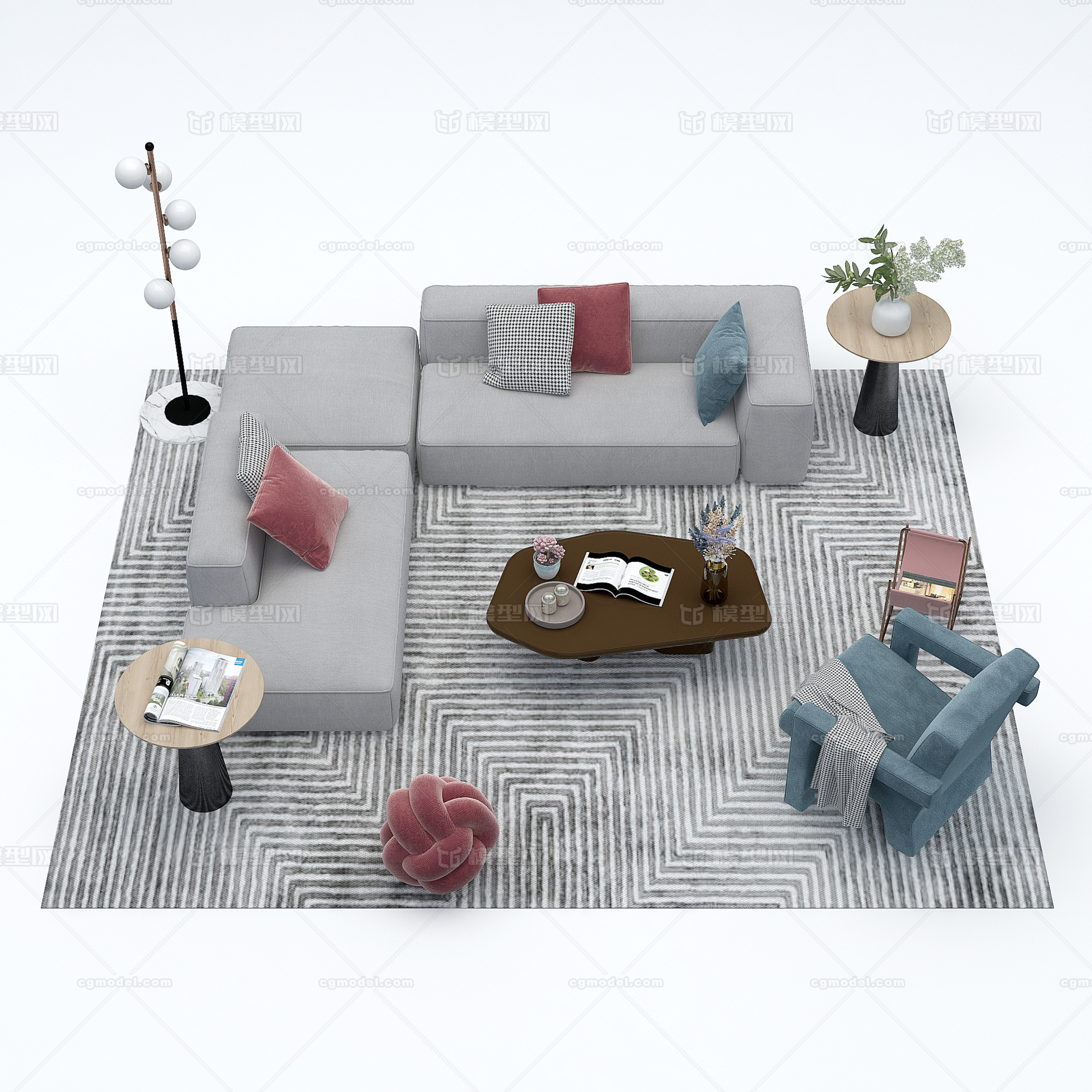 客厅 沙发模型-客厅模型库-3ds Max(.max)模型下载-cg模型网