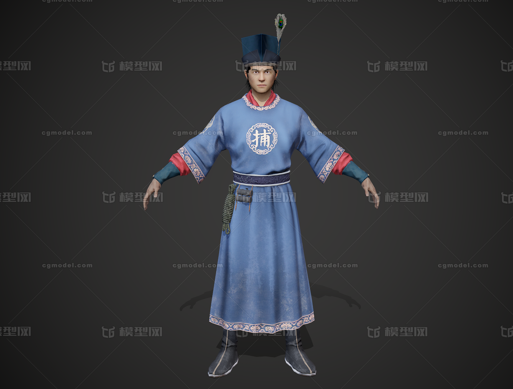 次世代 明朝模型-男人模型库-FBX(.fbx)模型下载-cg模型网