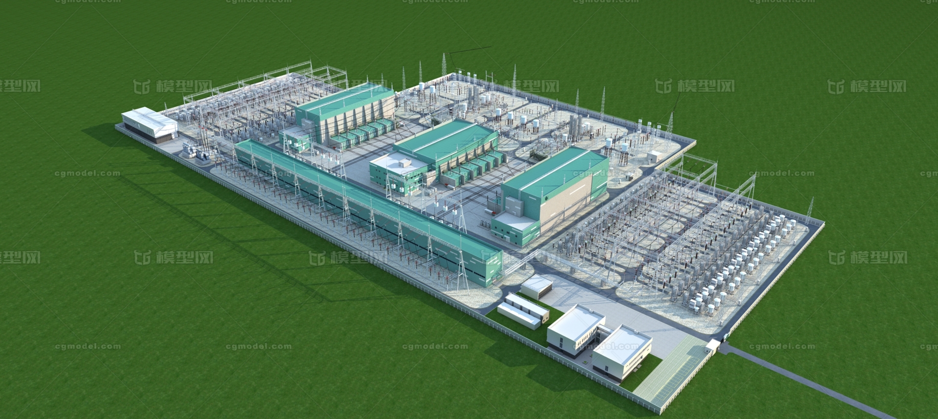 换流站 变电站模型-现代场景模型库-3ds Max(.max)模型下载-cg模型网