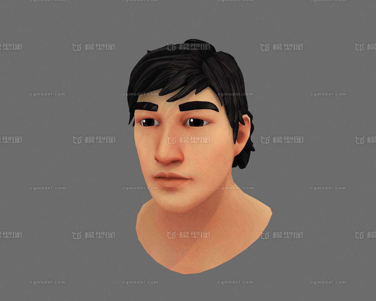 卡通 人头模型-男人模型库-FBX(.fbx)模型下载-cg模型网