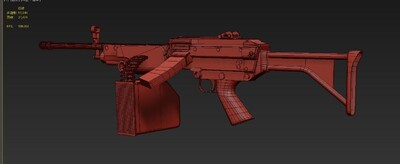T75式5.56毫米班用机枪 T75班用机枪模型-枪械模型模型库-3ds Max(.max)模型下载-cg模型网