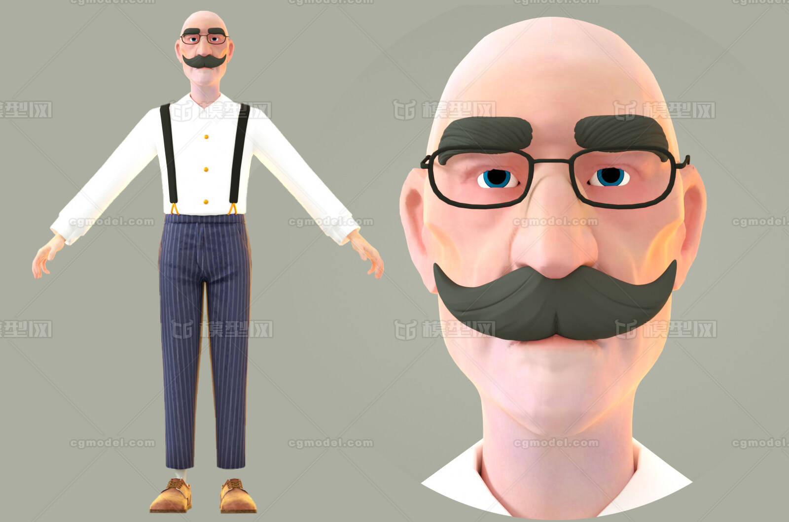 卡通大叔 叔叔模型-男人模型库-Cinema 4D(.c4d)模型下载-cg模型网