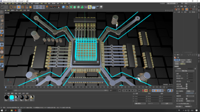 CPU芯片处理模型模型-科幻场景模型库-Cinema 4D(.c4d)模型下载-cg模型网