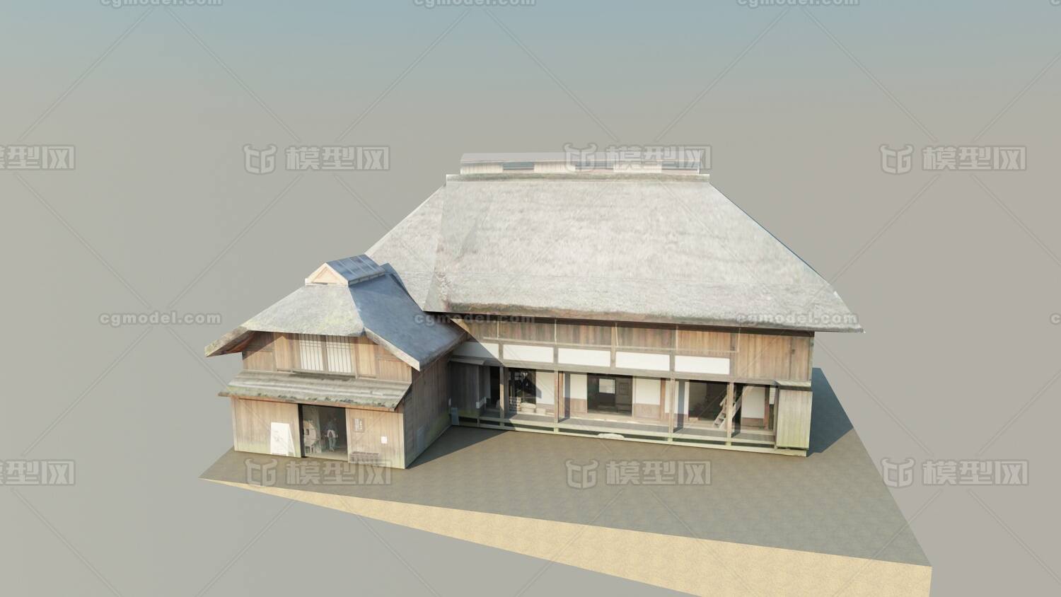 日本建筑 日本民房模型-历史建筑模型库-3ds Max(.max)模型下载-cg模型网