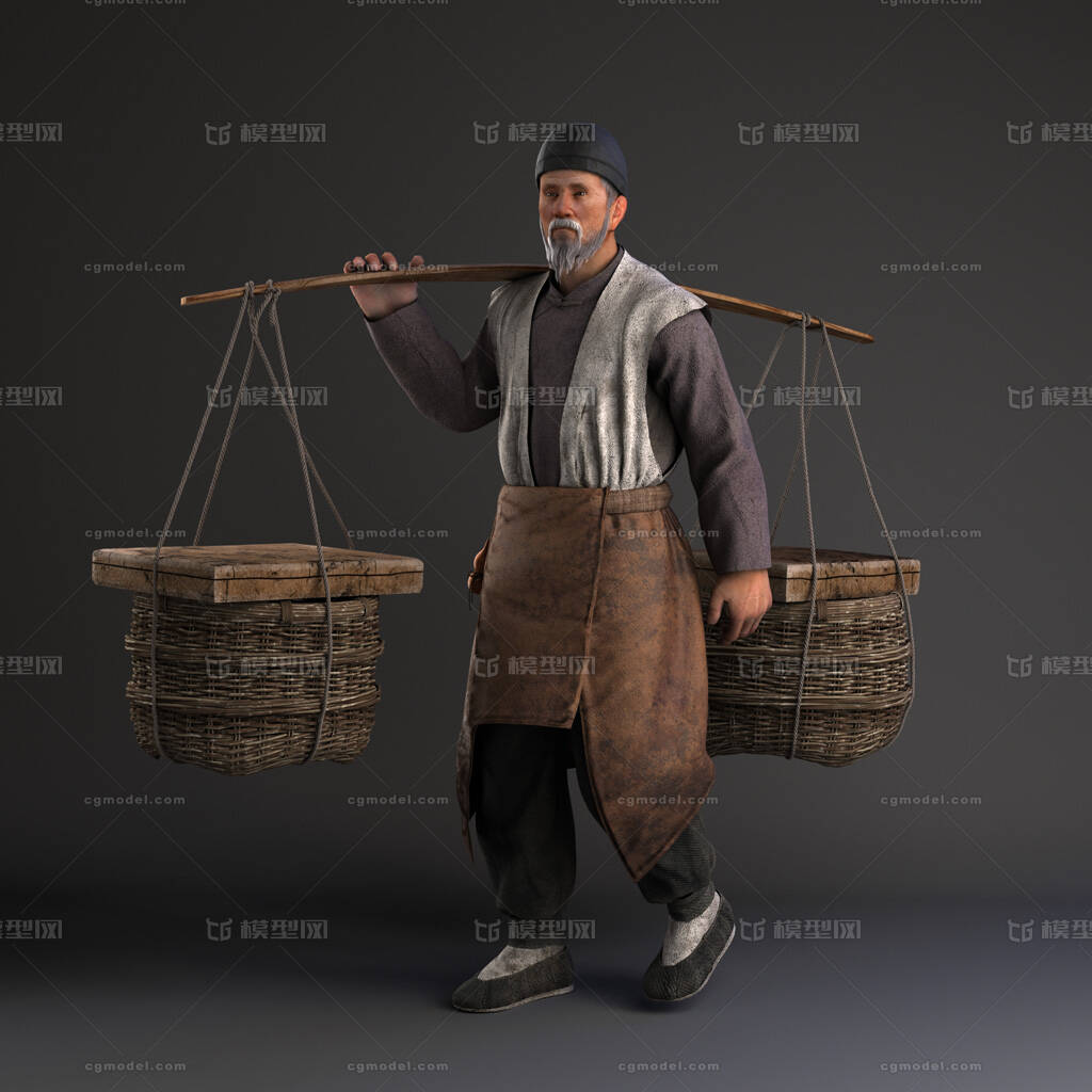 民国 农民模型-男人模型库-FBX(.fbx)模型下载-cg模型网