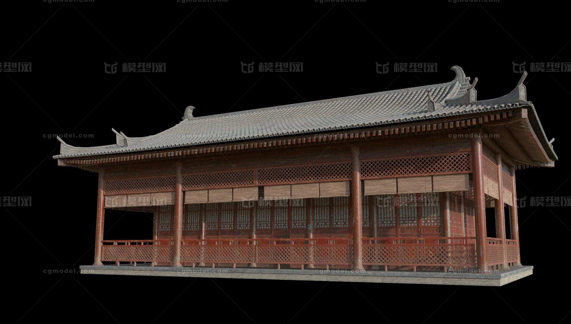 古建筑 房子模型-历史建筑模型库-Maya(.ma/.mb)模型下载-cg模型网