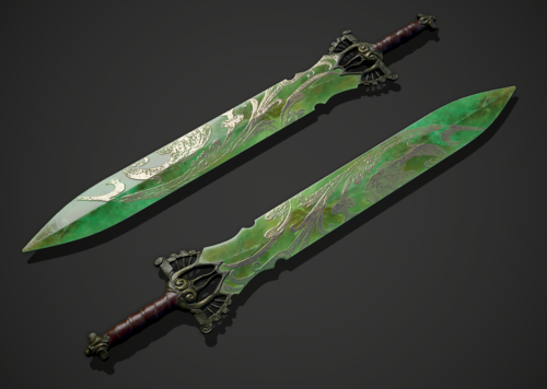 次世代 pbr 驱魔剑 道士剑 降魔剑 中国古代剑 佩剑 宝剑 神器 武侠