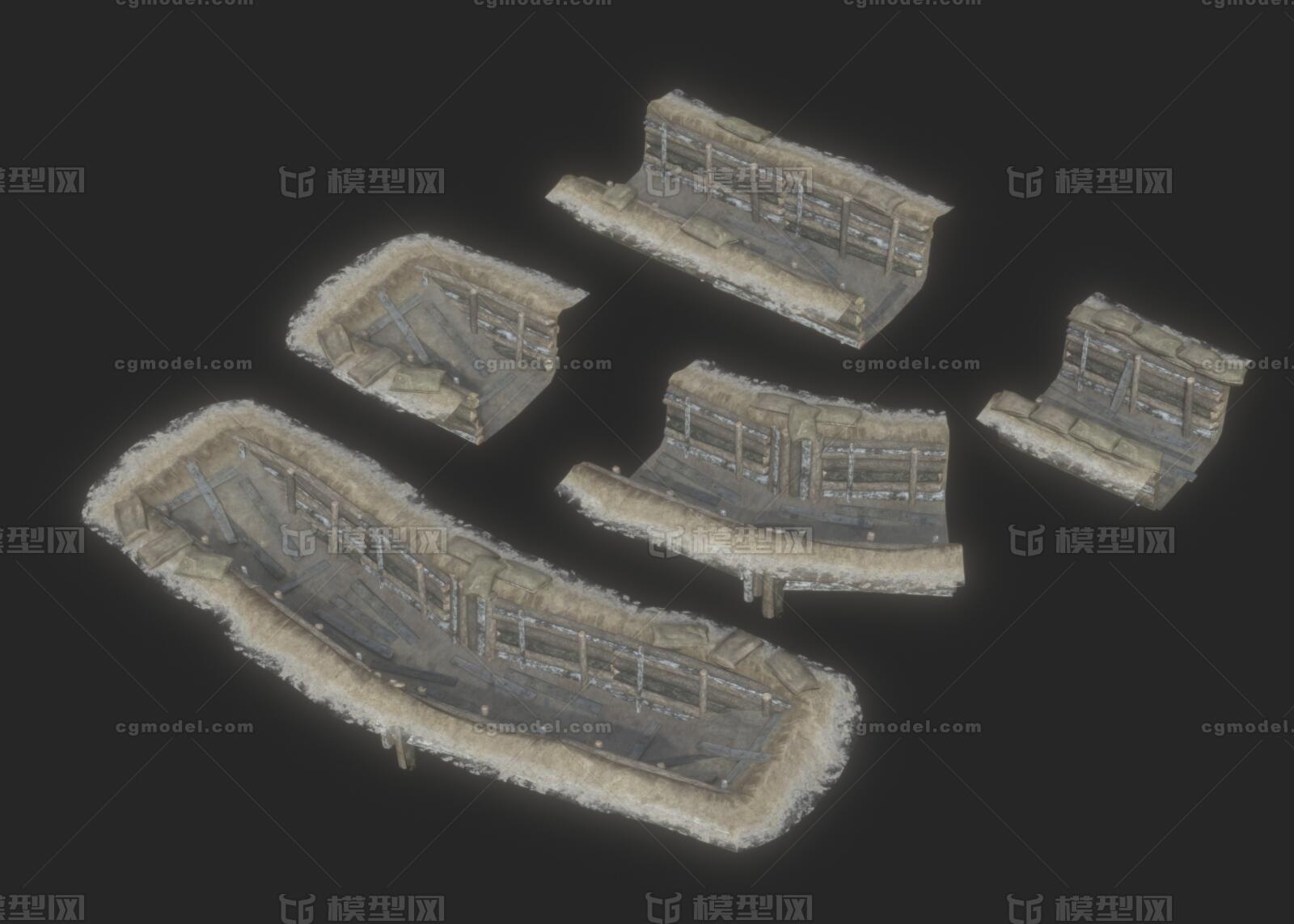 PBR 战地模型-场景部件模型库-3D Studio(.3ds)模型下载-cg模型网