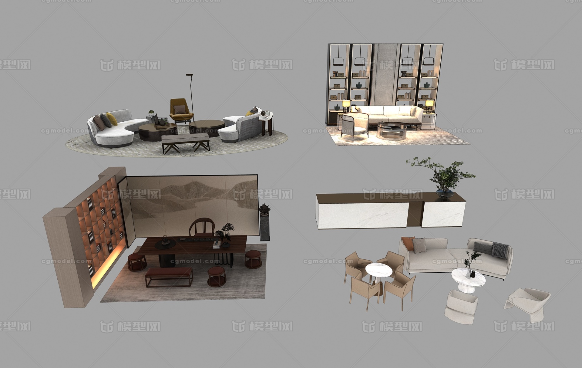 休闲沙发 茶几模型-沙发模型库-3ds Max(.max)模型下载-cg模型网
