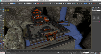 日本武士古风建筑场景 古代风格建筑模型-古代场景模型库-3ds Max(.max)模型下载-cg模型网