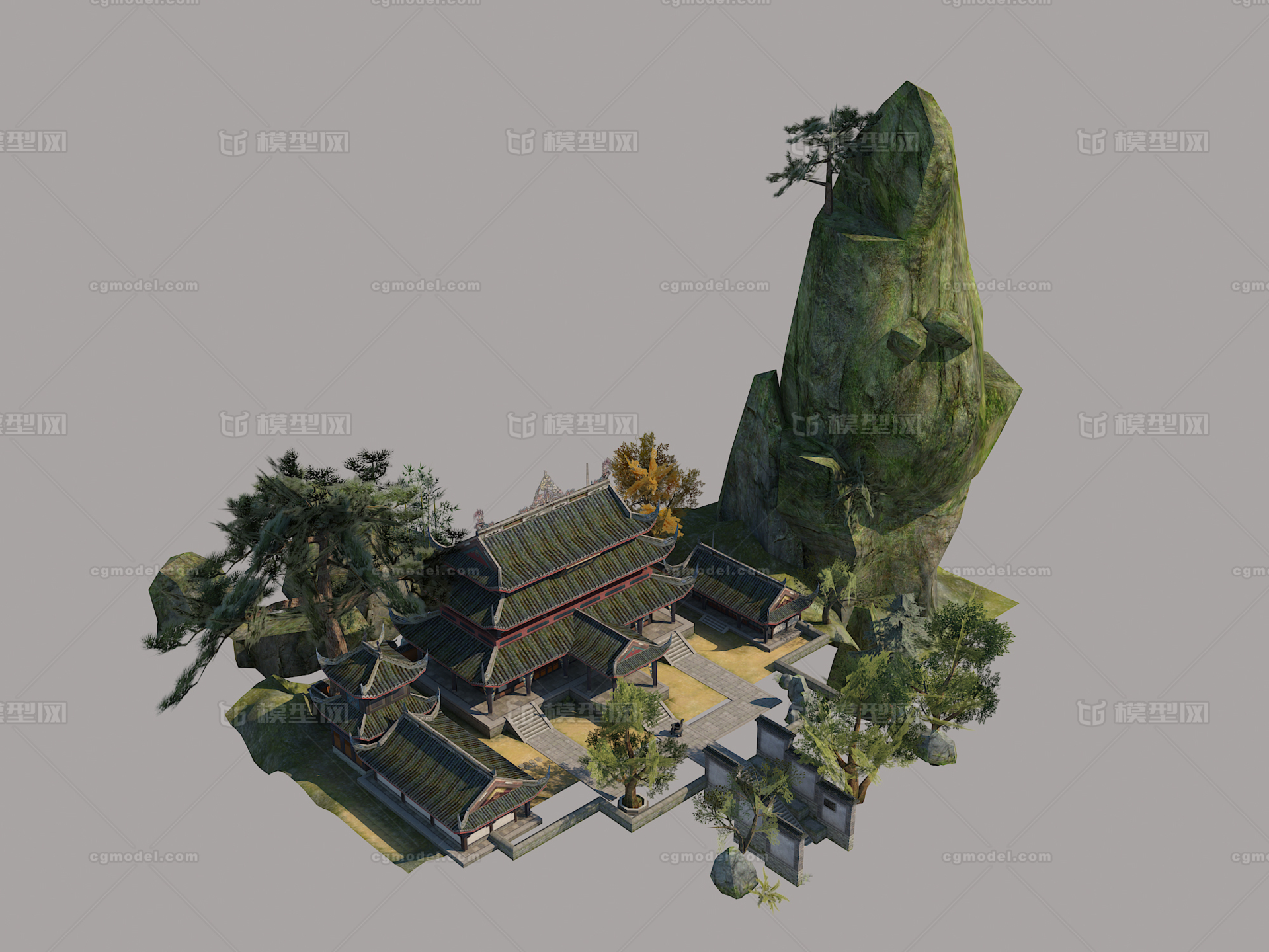 古代游戏场景 古建筑场景模型-历史建筑模型库-3ds Max(.max)模型下载-cg模型网