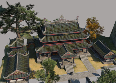 古代游戏场景 古建筑场景模型-历史建筑模型库-3ds Max(.max)模型下载-cg模型网