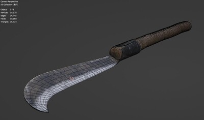 柴刀 中国传统农具模型-五金工具模型库-FBX(.fbx)模型下载-cg模型网