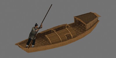 船夫 划船模型-男人模型库-3ds Max(.max)模型下载-cg模型网