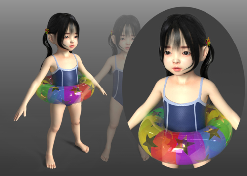 小女孩 小姑娘模型 孩子 女模型库 3ds Max Max 模型下载 Cg模型网