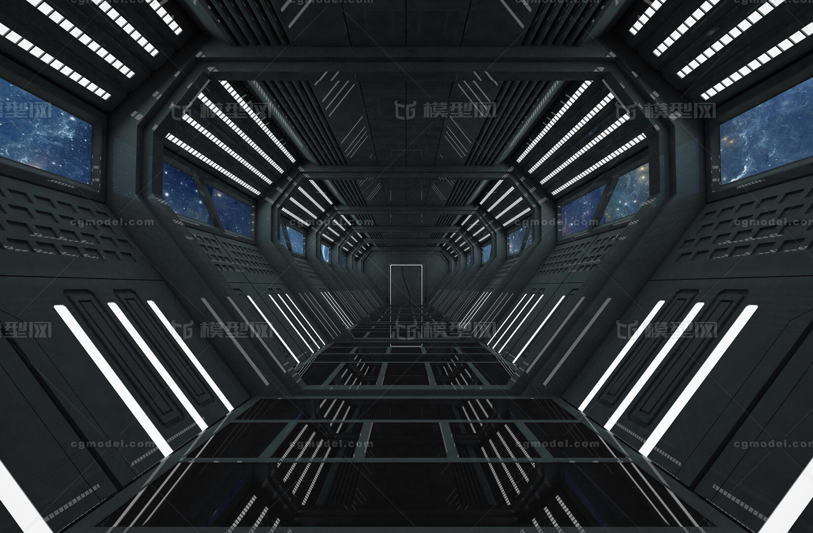 科幻走廊场景 科技走廊模型-科幻场景模型库-3D Studio(.3ds)模型下载-cg模型网