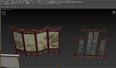 古风屏风模型 古代屏风模型-场景部件模型库-FBX(.fbx)模型下载-cg模型网