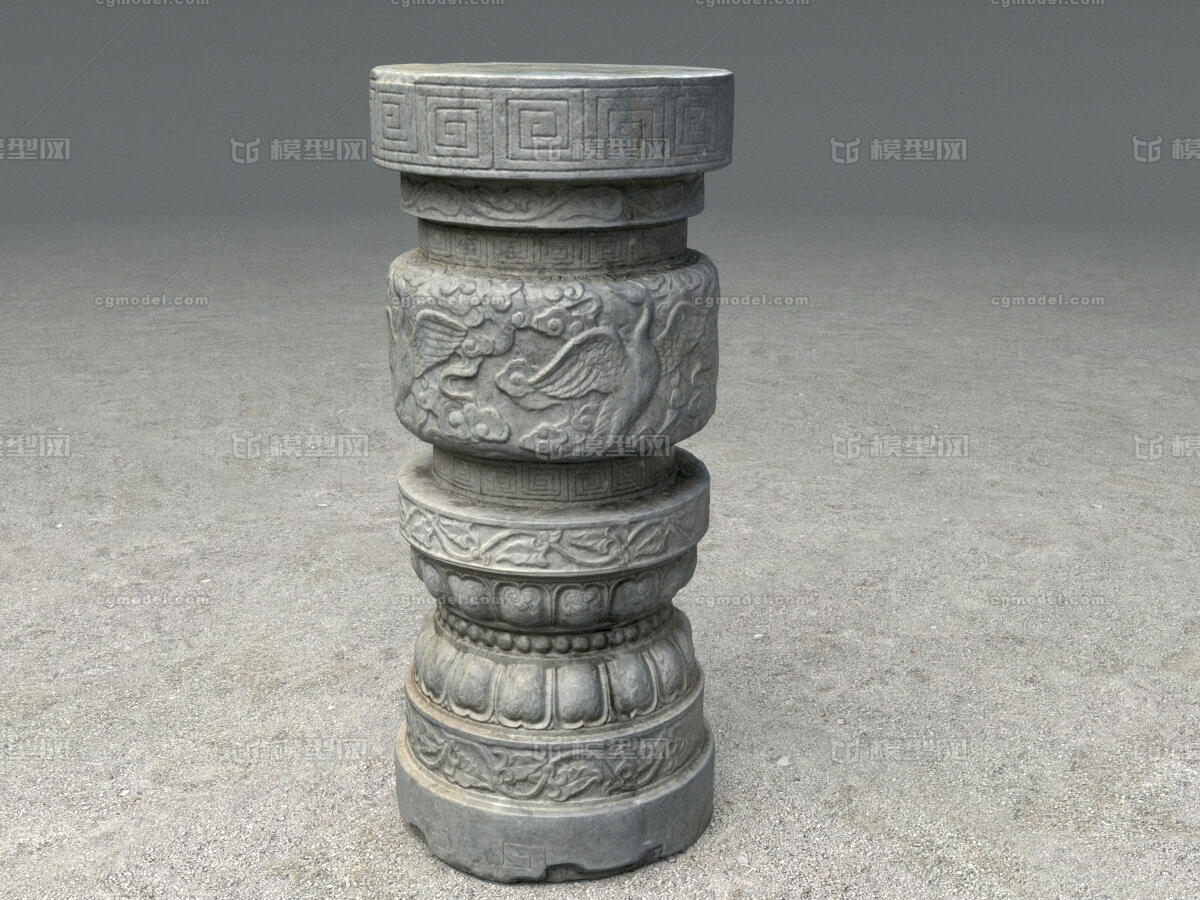 石柱 古代石柱模型-其他模型库-3ds Max(.max)模型下载-cg模型网