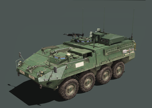 pbr次世代写实m1134斯崔克装甲车模型