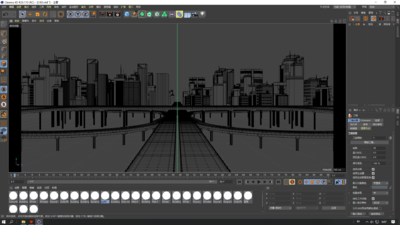 城市科技c4d城市空间背景 科幻未来建筑模型-广告场景模型库-Cinema 4D(.c4d)模型下载-cg模型网
