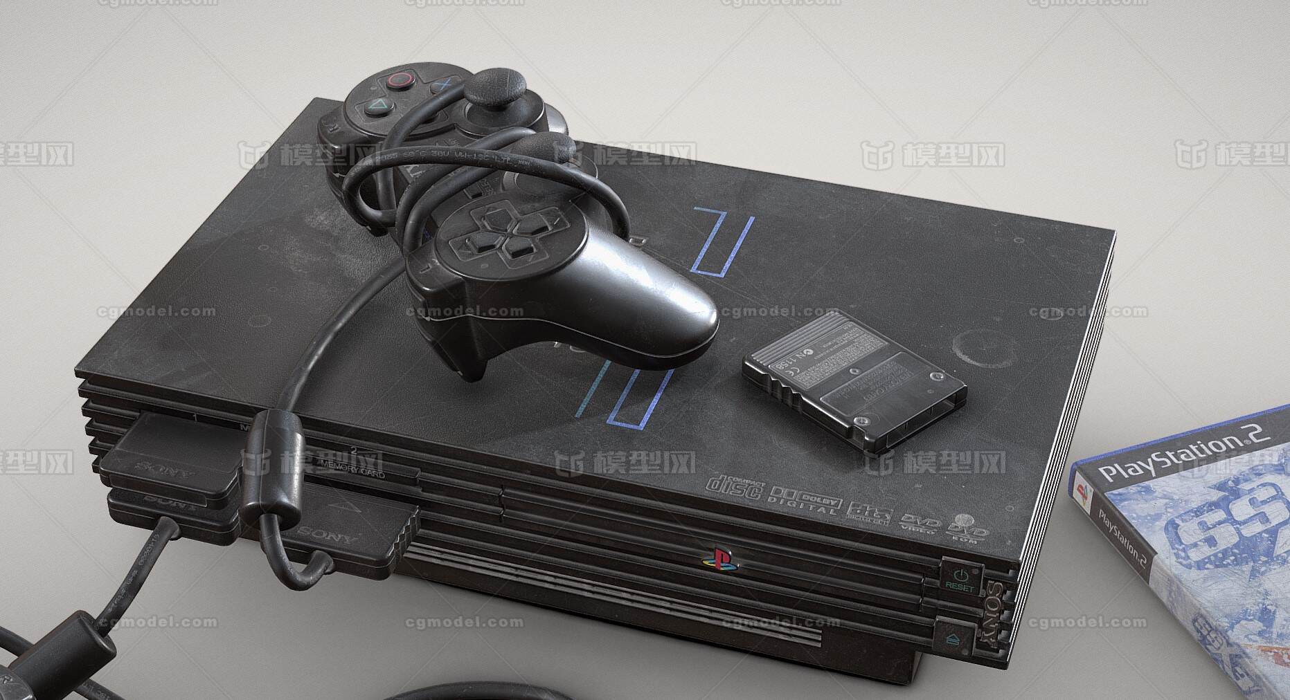 PS2游戏主机 满满的回忆啊!!2000年出的主机回忆满满!模型-生活电器模型库-FBX(.fbx)模型下载-cg模型网