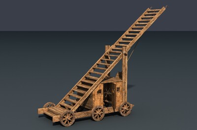 古代鲁班云梯 古代攻城车模型-其他器械模型库-FBX(.fbx)模型下载-cg模型网