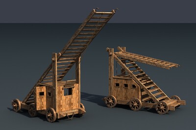 古代鲁班云梯 古代攻城车模型-其他器械模型库-FBX(.fbx)模型下载-cg模型网