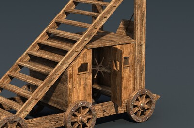 古代鲁班云梯 古代攻城车模型-其他器械模型库-FBX(.fbx)模型下载-cg模型网