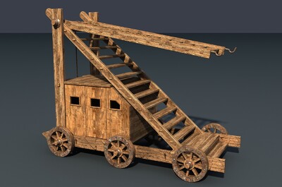 古代鲁班云梯 古代攻城车模型-其他器械模型库-FBX(.fbx)模型下载-cg模型网