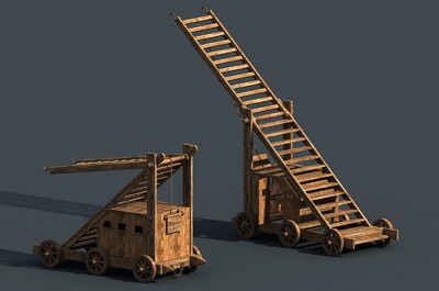 古代鲁班云梯 古代攻城车模型-其他器械模型库-FBX(.fbx)模型下载-cg模型网