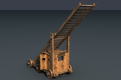 古代鲁班云梯 古代攻城车模型-其他器械模型库-FBX(.fbx)模型下载-cg模型网