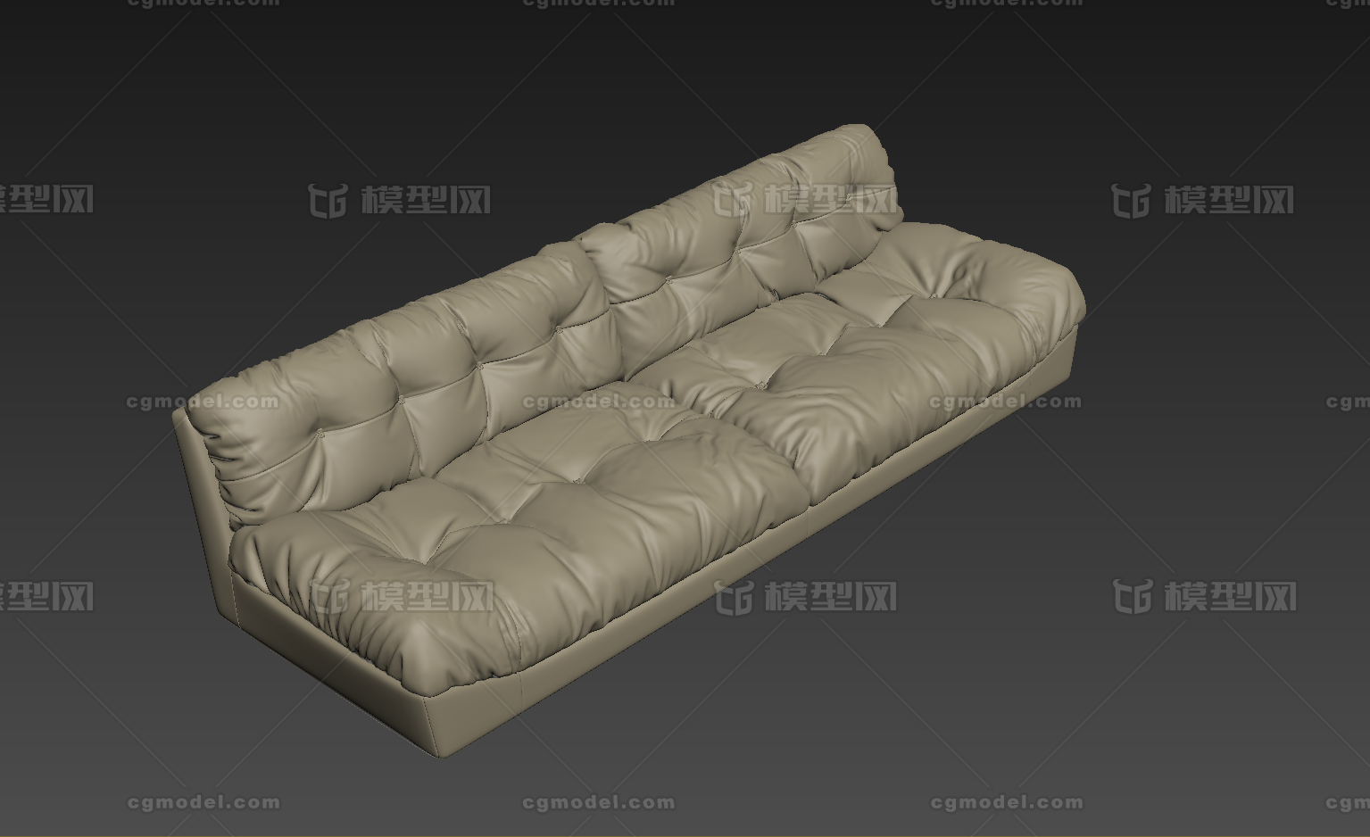 褶皱软皮沙发 轻奢沙发模型-沙发模型库-3ds Max(.max)模型下载-cg模型网