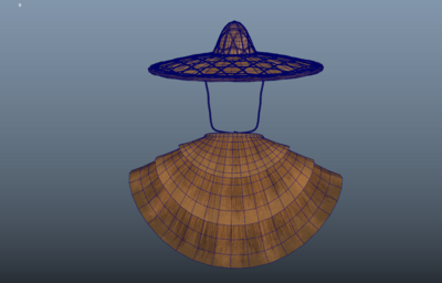 斗篷 蓑笠模型-穿戴服饰模型库-Maya(.ma/.mb)模型下载-cg模型网