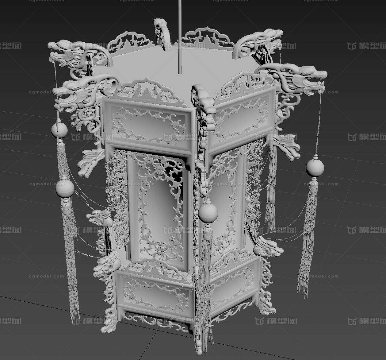古代灯笼 中式灯笼模型-灯具模型库-3ds Max(.max)模型下载-cg模型网